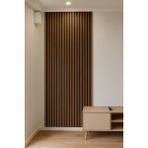 Detay Poliuretan MDF Ahşap Akustik Duvar Paneli Teak 100 x 280 cm Esnek Yüzeyli ve Silinebilir