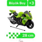Detaylı Çocuk Yarış Motosikleti Büyük Boy Oyuncak Motorbisiklet Moto Racing Sticker Hediyeli 28 cm