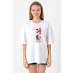Detective Conan Anime Shinichi Kudo Beyaz Kadın Oversize Tshirt