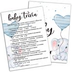 DETIHO Bebek Duş Oyunları, Cevap Kartı Kartlı Bebek Trivia Oyunları, Mavi Balon Fili, Cinsiyet Gösterimi Oyun Kartı (5" x 7", 30'lu Paket) -E09