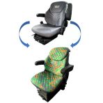Deutz Fahr Traktör Koltuk Kılıfı-3 Parça- Yeşil Deri- Bk3-109