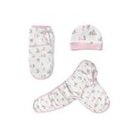 Deux Lapins %100 Bebe Lapin Rose Bebek Kolay Kundak Ve Bere Seti - Pembe