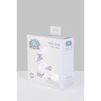 DEUX LAPINS % 100 Pamuk 2'li Müslin Bebek Örtüsü Iconique Lapin Ve Endless Blue 100x100