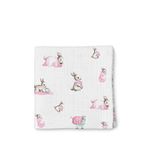 Deux Lapins %100 Pamuk Bebe Lapin Rose Müslin Bebek Örtüsü 120x120 Cm - Pembe