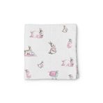 DEUX LAPINS% 100 Pamuk Müslin Bebek Örtüsü - Bébé Lapin Rose 70x70 Cm THROW7019