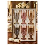 DEVADA HOME Vintage Görünümlü Renkli Kadeh Seti Kristal Kesim