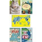 Devasa Hayvanların Büyük Kitabı + Büyük Kaşifler Atlası + Atlas Nasıl Dönüyor Dünya? + Atlas: Kıtalar-Denizler-Kültürler Arası Yolculuk Rehberi + Dünyanın Öbür Ucunda Ne Var? / Tamamı CİLTLİ 5li Set