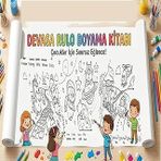 Devasa Rulo Boyama Kağıdı 4 Metre Sayılarla Boyama Türkçe İngilizce Renk Öğreten Aktivite Kağıdı