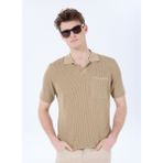 Deve Tüyü Erkek Polo Yaka Basic Jakarlı Kazak F5SM-KZK 2052 - XL