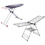 Devecioğlu Gold 2'li Çeyiz Seti Ergonomik Ütü Masası ve 42x123 cm Çamaşır Kurutma Askısı