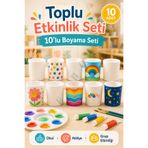 devhome 10’lu Kendin Boya Hobi Seti | Alçı Bardak/Saksı/Kalemlik | Okul, Atölye ve Toplu Etkinlik Seti