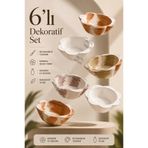 devhome 6’lı Boyanabilir Dekoratif Çiçek Kase Seti | Minimal Masaüstü Dekor Objesi / Boyama Aktivitesi / Alçı Taş Obje
