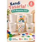 devhome 6’lı Kendin Boya Hobi Seti | Alçı Bardak/Saksı | Çocuk Boyama Etkinliği | Okul & Aile Aktivitesi
