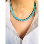 Devi Fashion Firuze 10 mm Turkuaz Doğal Taş Kolye 44 cm