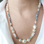 Devi Fashion Inci Detaylı Özel Tasarım Siyah Kolye