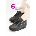 Devida Kadın Siyah Spor Ayakkabı 6 Cm Günlük Yüksek Rahat Taban Sneaker X300 Vega Serisi