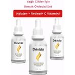 Devida Retinol + Kolajen + C Vitamini Serum 3 lü Set Kırışıklık Alın Çizgisi Göz Çevresi