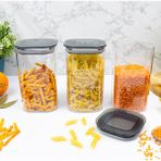 Devigo 3 Adet 1.1 Lt Istiflenebilir Kristal Vakumlu Erzak Kabı 1.1 Lt Vakumlu Saklama Kabı