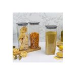 Devigo 3 Adet 1.7 Lt Istiflenebilir Kristal Vakumlu Erzak Kabı 1.7 Lt Vakumlu Saklama Kabı