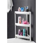 Devigo 3 Katlı Üçgen Köşe Rafı - Plastik - Banyo, Mutfak, Balkon, Kiler Düzenleyici Raf, Beyaz