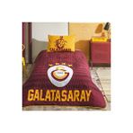 Devigo Lisanslı Galatasaray Stripe Tek Kişilik Yatak Örtüsü Seti Kırmızı