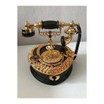 Devigo Müzikli Nostaljik Telefon - 2 Bölmeli Takı Kutusu Mücevher Kutusu, Siyah Çok Renkli