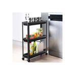 devigo Slim 3 Katlı Tekerlekli Raf Ünitesi Beyaz, Banyo Rafı, Mutfak Rafı, Servis Sehpası, Organizer
