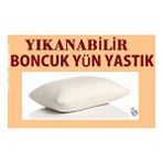Devigo Yıkanabilir Boncuk Yün Yastık Doğal Yün Yastık Beyaz