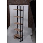 Devin Dekor Kitaplık Raf Köşe Kitaplık Metal Kitaplık 5 Katlı Raf Kitaplık 185 x 45 x 20 - Açık Ceviz