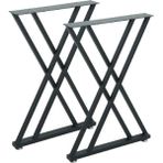 DEVİN DEKOR Metal Masa Yemek Masası Çalışma Masası Ayağı 2 Adet Ayak 72 cm Mobilya Ayağı - Siyah - MA39