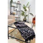 Devin Dekor Tek Kişilik Pamuklu Stotch Battaniye-Leopar-Çizgili Desenli-Mor - Mürdüm - 150 x 200 cm