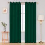 Devor Kadife Görünümlü Fonluk Kuş Gözlü Dikim - Rustik Kullanımına Uygun - Halkalı Perde - 250 x 250 cm - Zümrüt Yeşili
