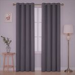 Devor Kadife Görünümlü Fonluk Kuş Gözlü Dikim - Rustik Kullanımına Uygun - Halkalı Perde - 350 x 250 cm - Antrasit