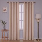 Devor Kadife Görünümlü Fonluk Kuş Gözlü Dikim - Rustik Kullanımına Uygun - Halkalı Perde - 350 x 270 cm - Sütlü Kahve
