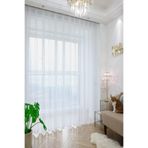 DE'VOR PERDE Düz Sade Tül Perde, Korniş Ve Rustik Kullanımı İçin Uygun, Düz Dikim, 300X270 Ölçü,Beyaz 300 X 270