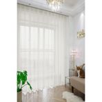 DE'VOR PERDE Düz Sade Tül Perde, Korniş Ve Rustik Kullanımı İçin Uygun, Düz Dikim, 300X270 Ölçü,Krem 300 X 270