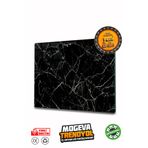Devr-i Alem Siyah Mermer Görünümlü Cam Kesme Tahtası Cam Kesme Tablası Kırılmaz Oval Kenarlı 20 X 30cm