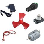 Devre Dünyası Adaptörlü Motor Pervane Anahtar Klemens Soketli Elektrik Deney Seti - Öğrenci Elektrik Devresi