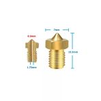 Devremarkt 0.3Mm X 1.75Mm M6 Prinç Nozzle 3D Yazıcı Printer 1.75Mm Filament Uyum Mk8 Cr-10 Cr-10S Ender