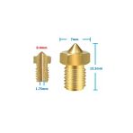 Devremarkt 0.4Mm X 1.75Mm M6 Prinç Nozzle 3D Yazıcı Printer 1.75Mm Filament Uyum Mk8 Cr-10 Cr-10S Ender