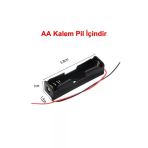 Devremarkt 1'Li Aa Kalem Pil Kutusu Yuvası 1.5V Kablolu Kalem Pil Tutucu