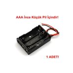 Devremarkt 3Lü Aaa Pil Kutusu Yuvası İnce Küçük Tip 3 Tane 1.5V Pil Dc 4.5V Plastik Pil Tutucu 14Cm Kablo