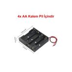 Devremarkt 4'Lü Aa Kalem Pil Kutusu Yuvası 6V Kablolu Kalem Pil Tutucu