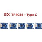 Devremarkt 5 Adet TP4056 Protection Type C Korumalı Lityum Lion Pil Şarj Devresi Type C Usb Batary