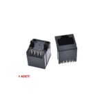 Devremarkt 8P8C Plastik Dikey Tip Rj45 Soket Ethernet Bağlantı Soketi 8 Pin Pcb Montaj 180 Derece Dıp 1 Port