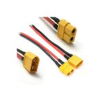 Devremarkt Xt60 Soketli Kablo Çifti - Erkek Dişi 10Cm 100Mm Lipo Pil Batarya