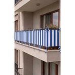 Devrim Olivya Tekstil Mavi-Beyaz Bağcıklı Balkon Perdesi Demir Kapama Gizlilik Sağlayan Dayanıklı Branda - Mavi - Beyaz - 50 x 300 cm