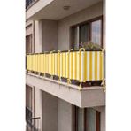 Devrim Olivya Tekstil Sarı-Beyaz Bağcıklı Balkon Perdesi Demir Kapama Gizlilik Sağlayan Dayanıklı Branda - Sarı - Beyaz - 100 x 280 cm