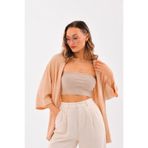 DEVRİMAY TEKSTİL Krem Kimono Tarzı Salaş Hırka Günlük İnce Tunik Yazlık Oversize Yeni Sezon Ceket