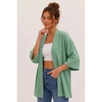 DEVRİMAY TEKSTİL Mint Kimono Tarzı Salaş Hırka Günlük İnce Tunik Yazlık Oversize Yeni Sezon Ceket